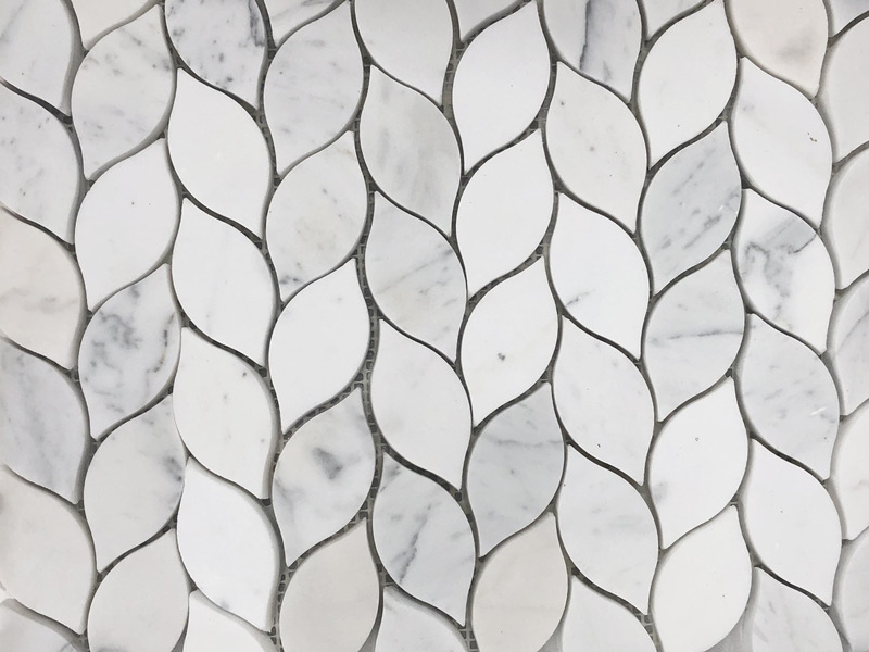 Bianco Carrara White Marble Mosaic & Pattern Waterjet Leaf Tiles (1)