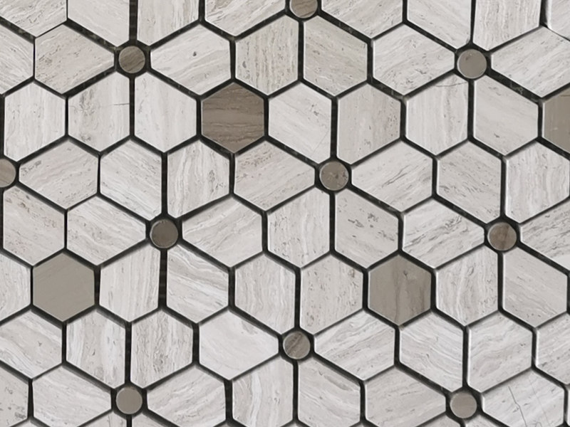 Bahan Gedong Kayu Gray Jeung Kayu Marmer Bodas Ubin Mosaic (3)