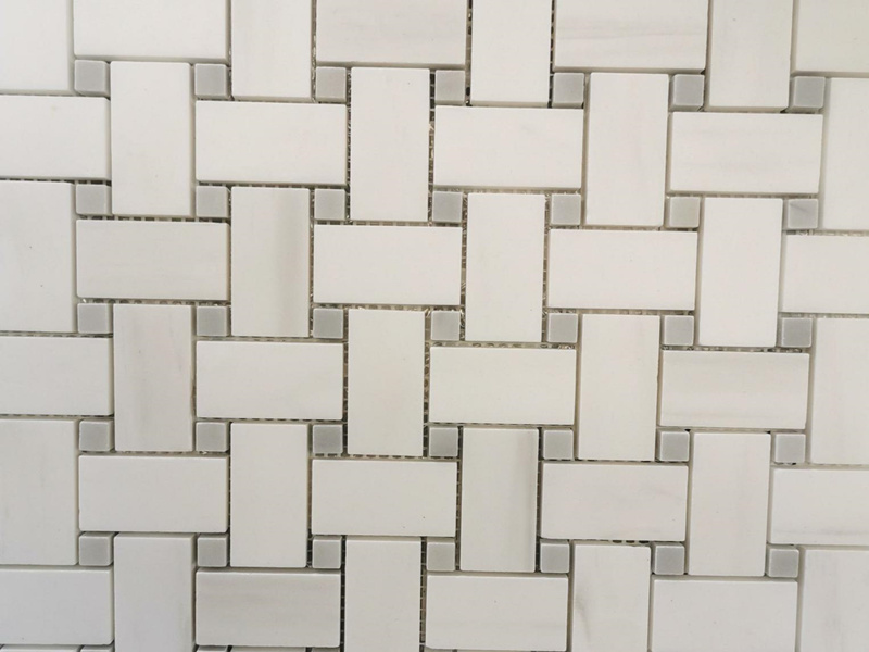 Vato mosaika mahazatra Basketweave Design Marble Flooring Tile (4)