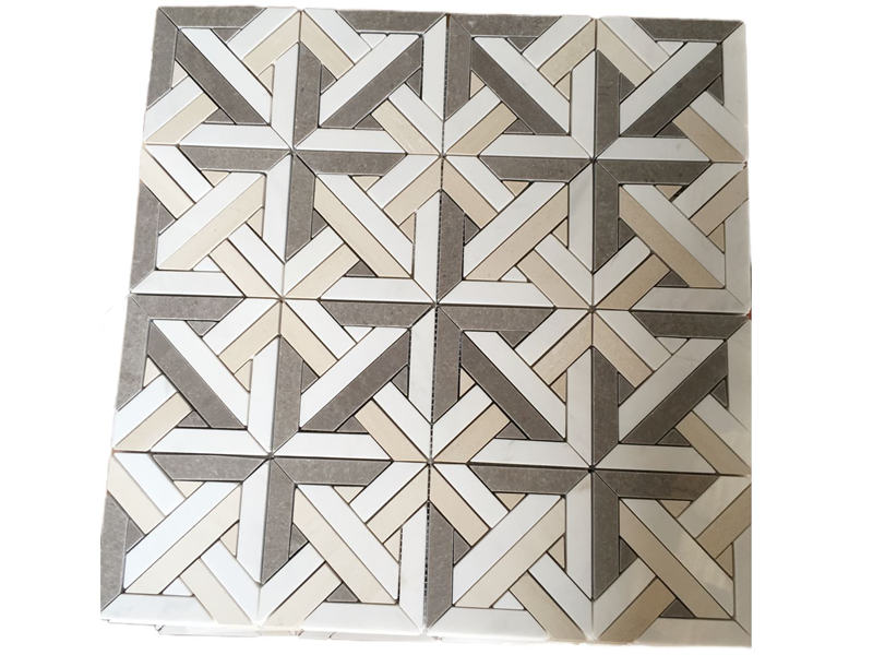 Cross Basketweave Marble Mosaic Tile Ho an'ny vato voajanahary