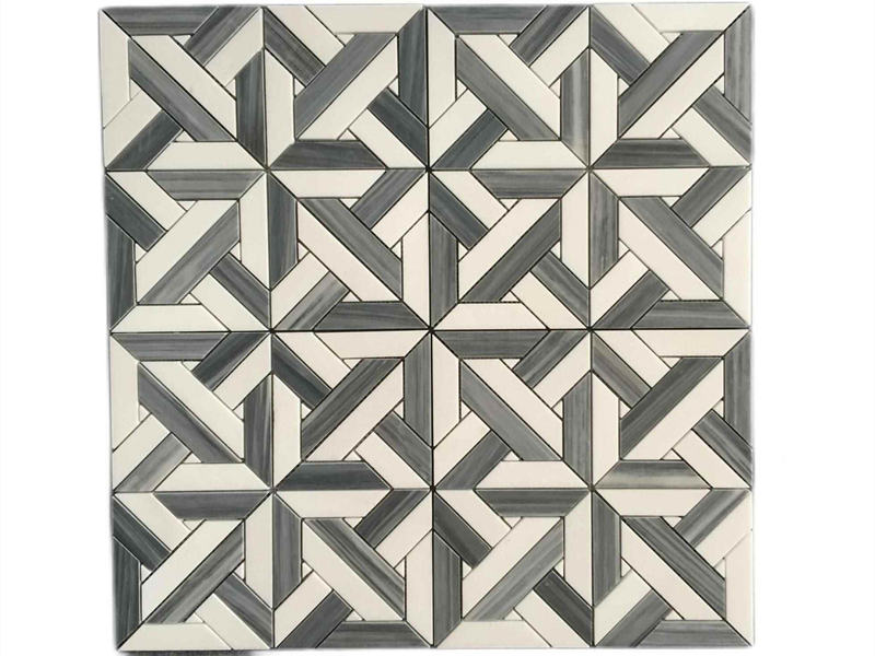 Cross Basketweave Marble Mosaic Tile For Natural Natural