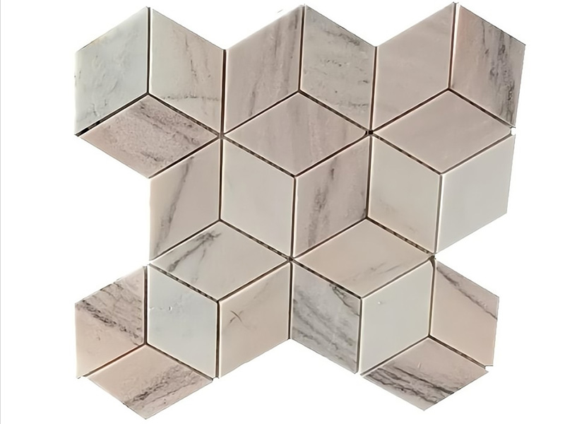 Tehdas-suora toimitus-luonnollinen-marmori-mosaiikki-3D-kuutio-laatta-(4)