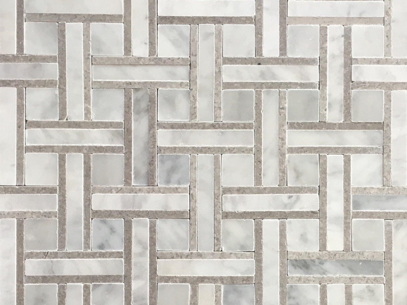 Šlifuota Bianco Carrara marmurinė mozaikinė plytelė, skirta vonios kambariui virtuvei, vonios kambariui (1)