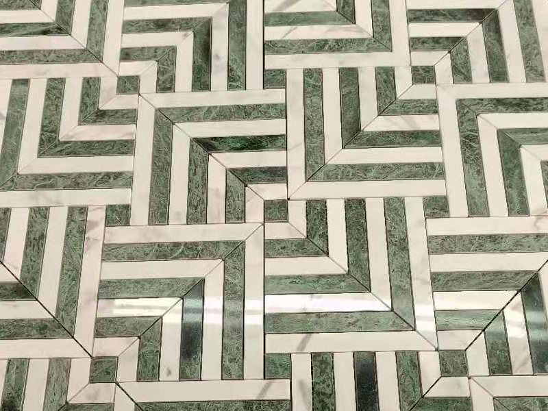 Hot Sale Green And White Diamond Marble Mosaic Design Supplier (1)