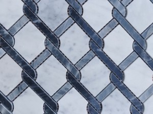 Kub-muag Pob Zeb Knot Weave Tsim Grey Thiab Dawb Mosaic Pobzeb (1)