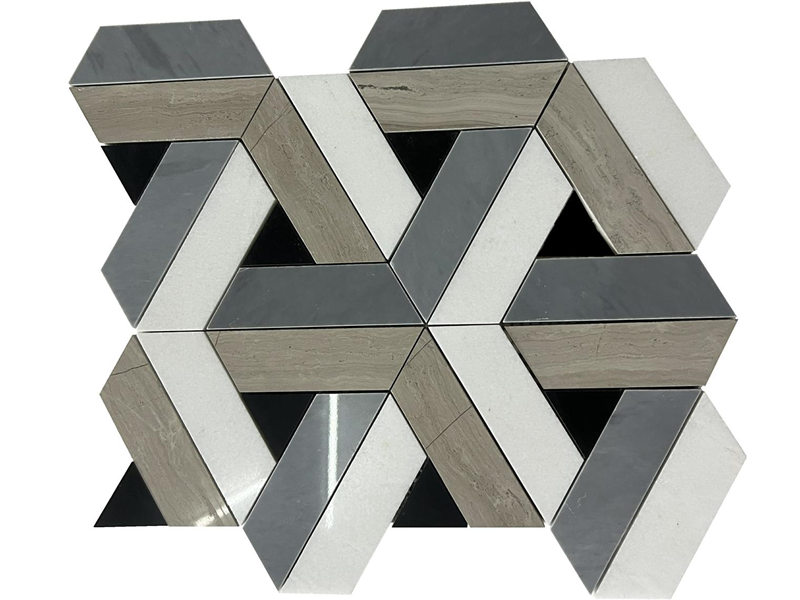 Novo Cesta de mármore natural 3d tecer forma backsplash mosaico do banheiro (1)