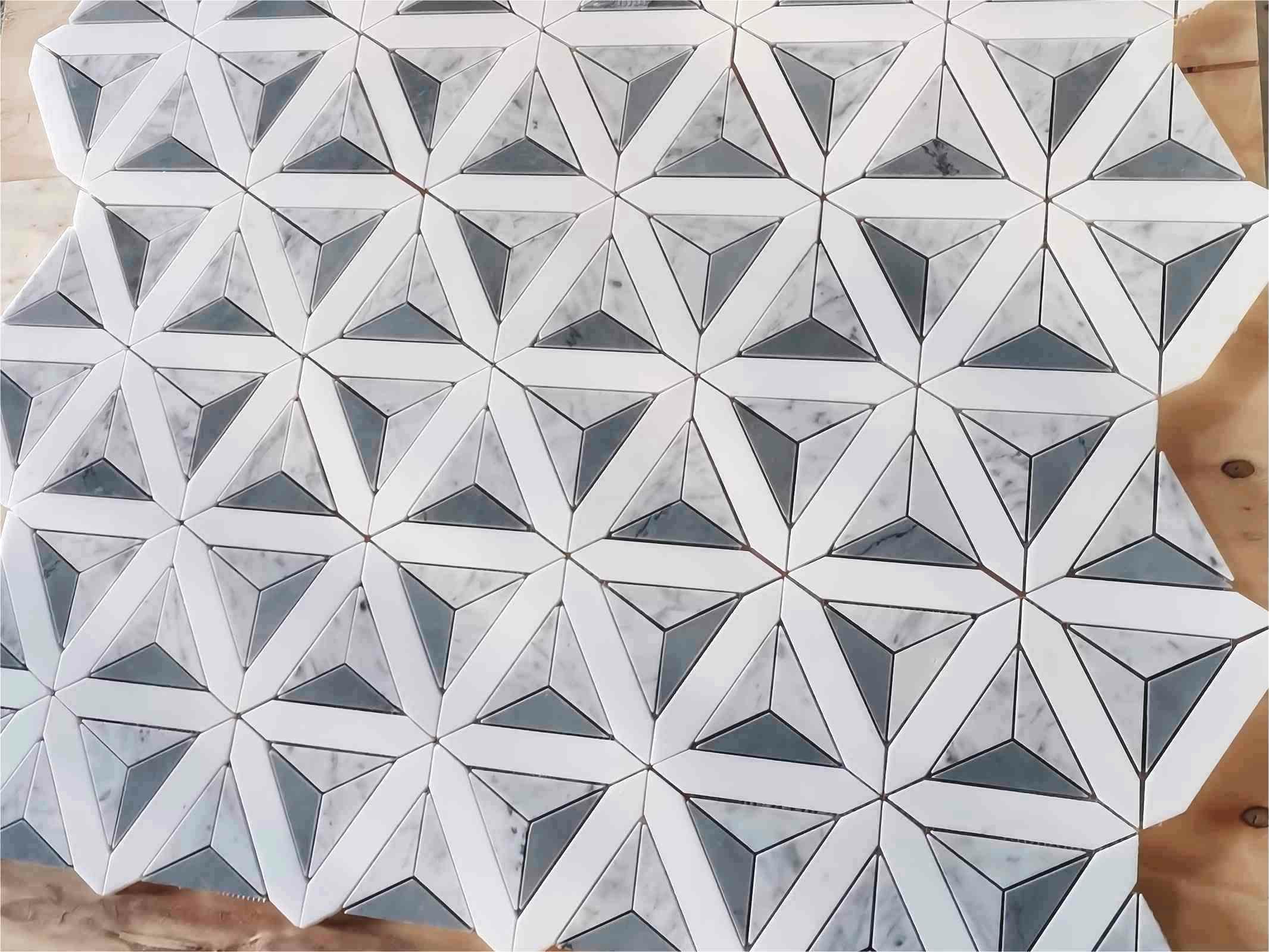 Ubin Mosaik Batu 3D Berlian Kedatangan Baru Untuk Dekorasi Area Kecil (7)