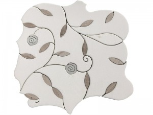 Anyar Exquisite Kembang Waterjet Marmer Mosaic Kotak