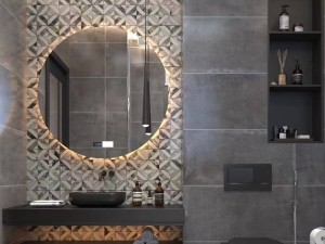 Green and white marble mosaic tile stone mosaic bathroom