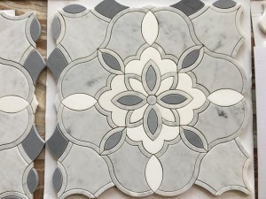 Grey Marble Mosaic Tile Arabesque Mosaic Backsplash Wall Tile (4)