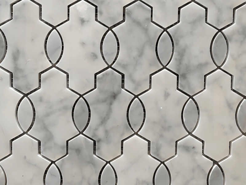 High-Quality Carrara White Mosaic Lantern Shaped Backsplash Tile (1)