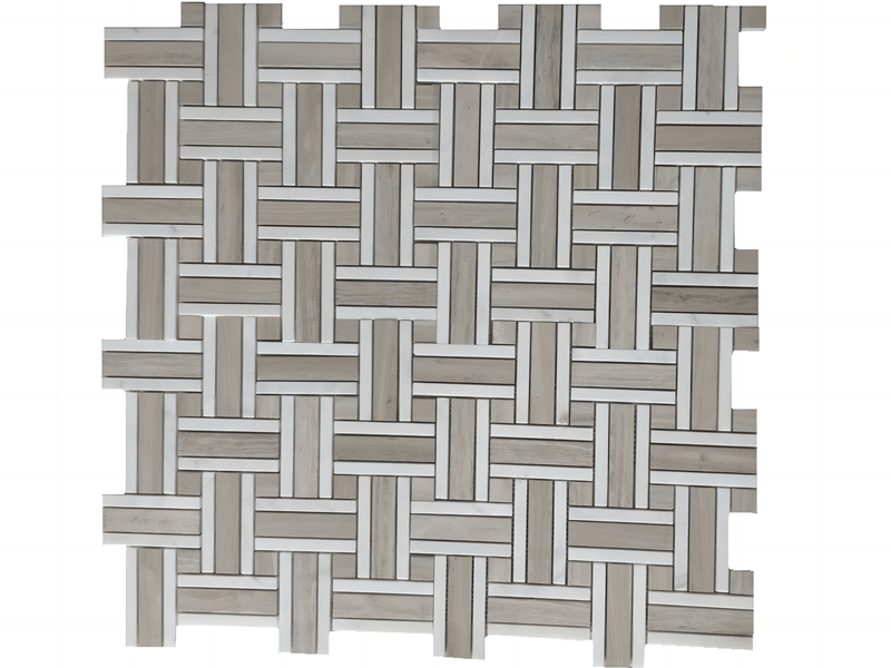 Home Decoration Natural Stone New Basketweave Floor Tile Marble Mosaic (4)