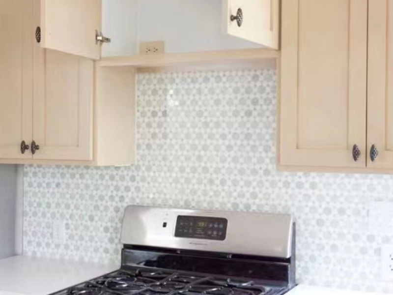 Hot Sale Pallas Waterjet Marble Mosaic Grey & White Tile Backsplash (13)