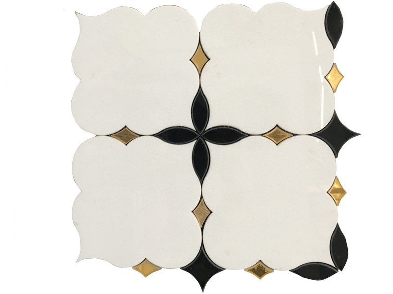 Modern Style Natural Marble Waterjet Mosaic Stone Wall Tile Supplier (1)