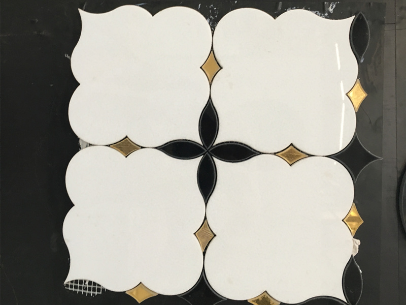 Modern Style Natural Marble Waterjet Mosaic Stone Wall Tile Supplier (4)