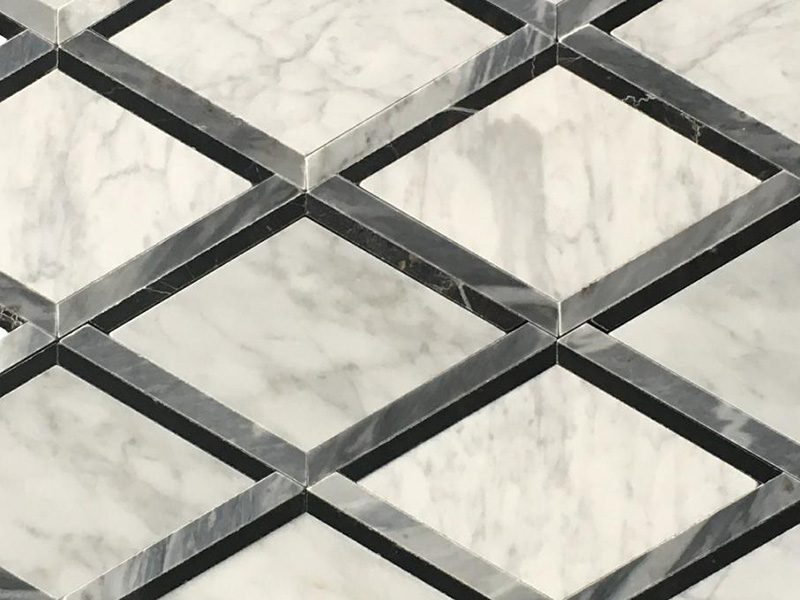 Natural-Stone-3D-Rhombus-Marble-Tile-In-White-And-Gray-Color-(10)