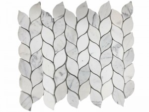 Natural Waterjet Marble Mosaic Tile Leaf Pattern Backsplash Tiles