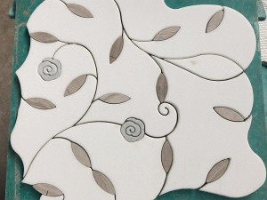 New Exquisite Flower Waterjet Marble Mosaic Tiles (2)