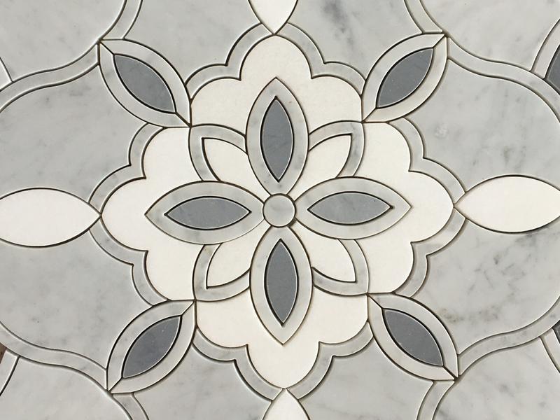 New waterjet stone of natural mixed marble water jet mosaic tile