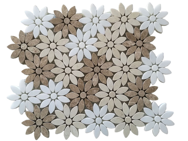 Triple-Colors-Mixed-Sunflower-Waterjet-Stone-Flower-(4)