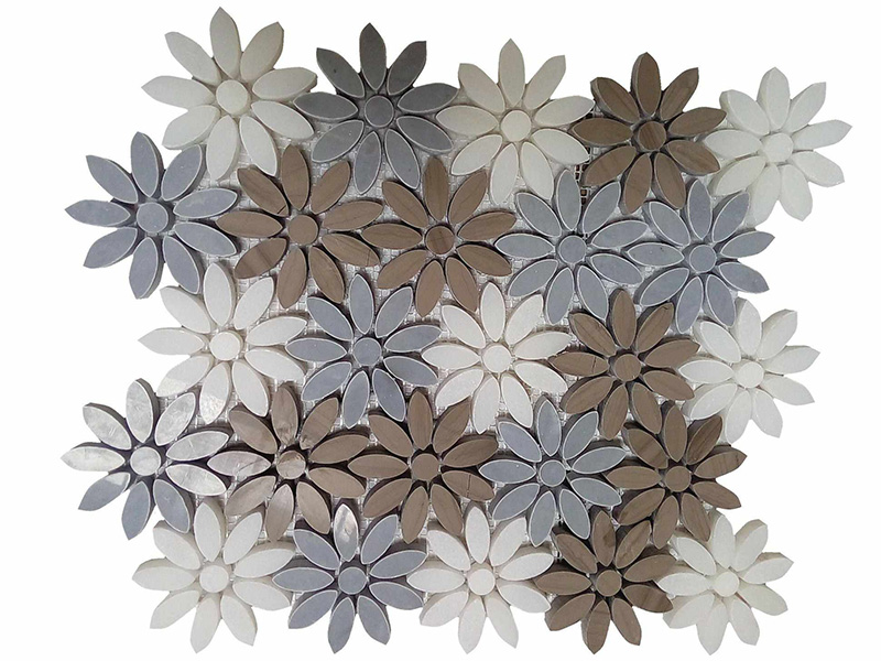 Triple-Colors-Mixed-Sunflower-Waterjet-Stone-Flower-(7)